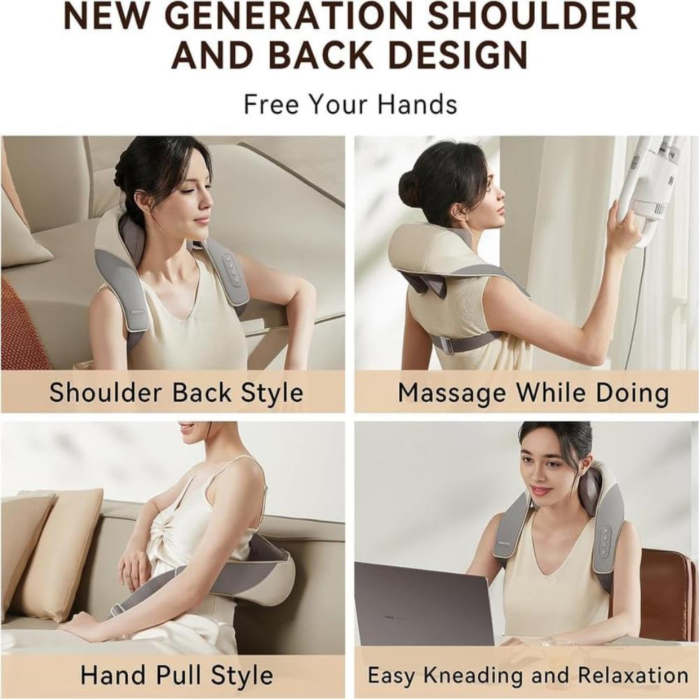 3D Kneading Massage Pillow- Neck & Back Pain Relief – Relaxation Anytime, Anywhere