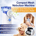  Compact Mesh Nebulizer Machine – Portable Quiet Nebulizer for Asthma & Respiratory Relief - Zamra Store